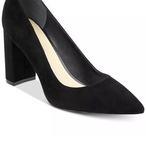 Marc Fisher Black Suede Viviene High Block Heel Pumps